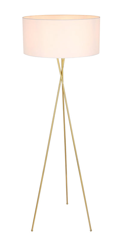 Cason 1 light Brass and White shade Floor lamp