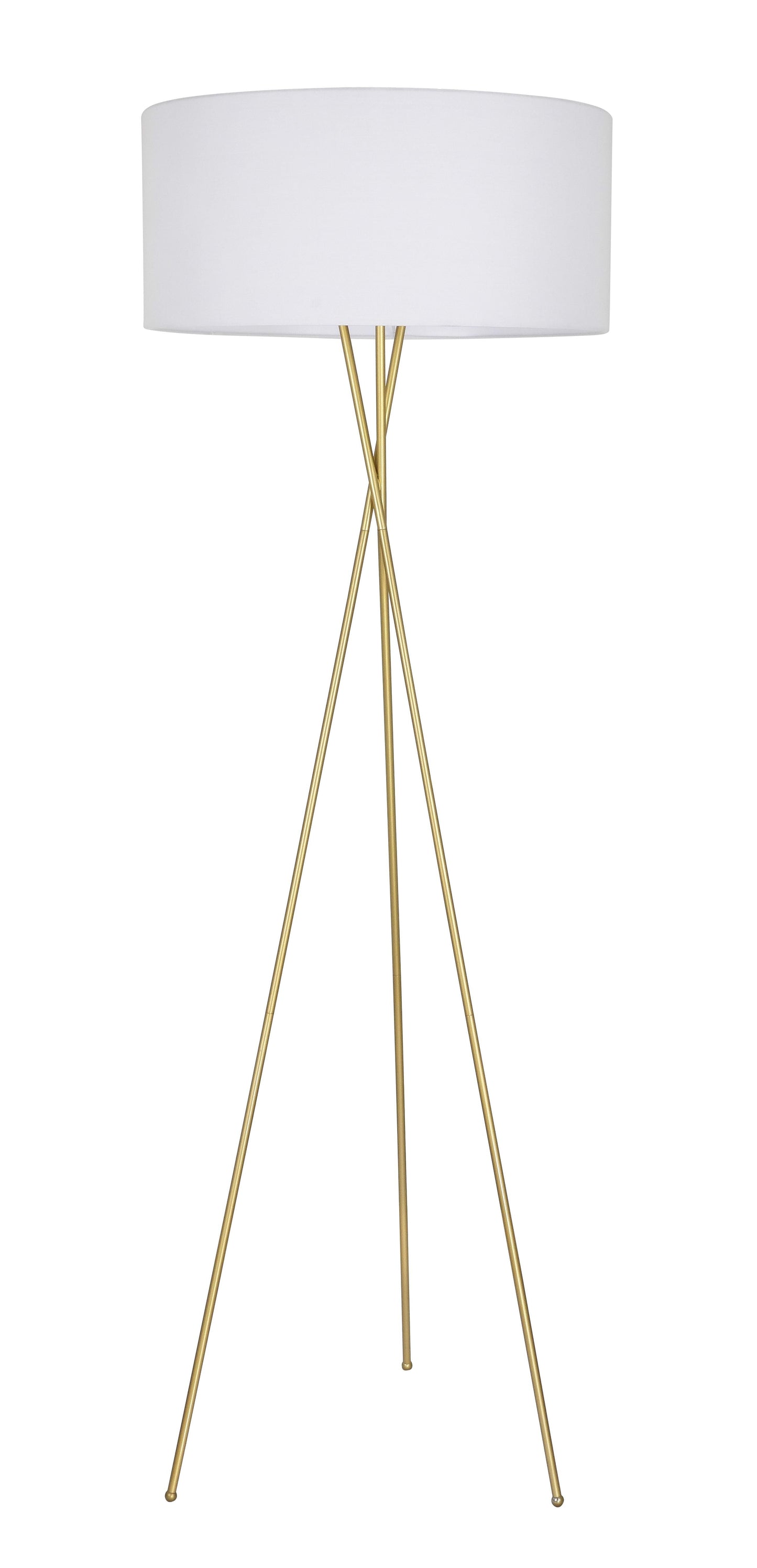 Cason 1 light Brass and White shade Floor lamp