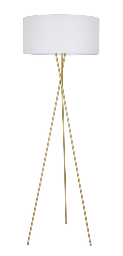Cason 1 light Brass and White shade Floor lamp