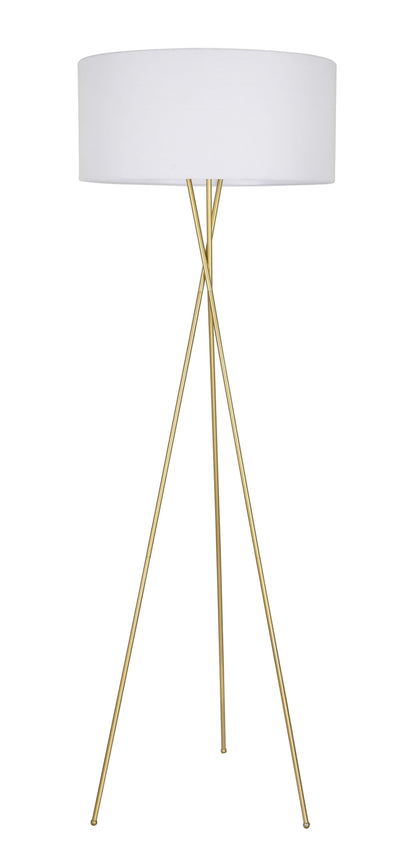 Cason 1 light Brass and White shade Floor lamp