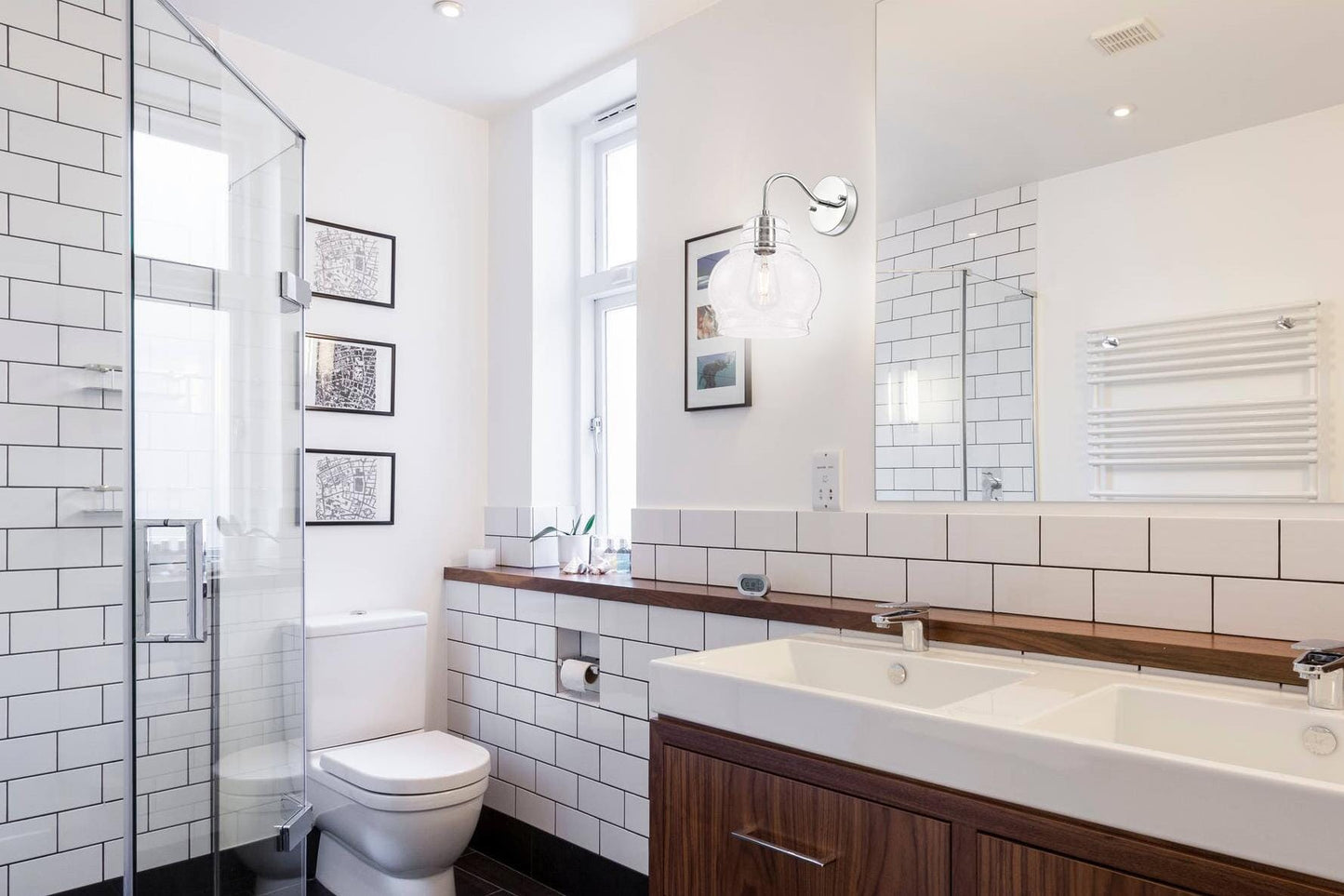 Pierce 1 light Chrome and Clear seeded glass wall sconce