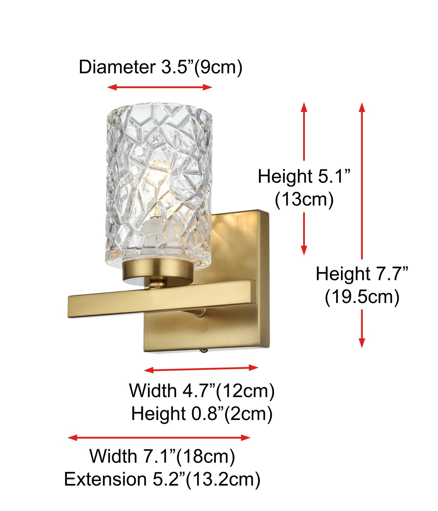 Cassie 7 inch Wall Sconce in Satin Gold