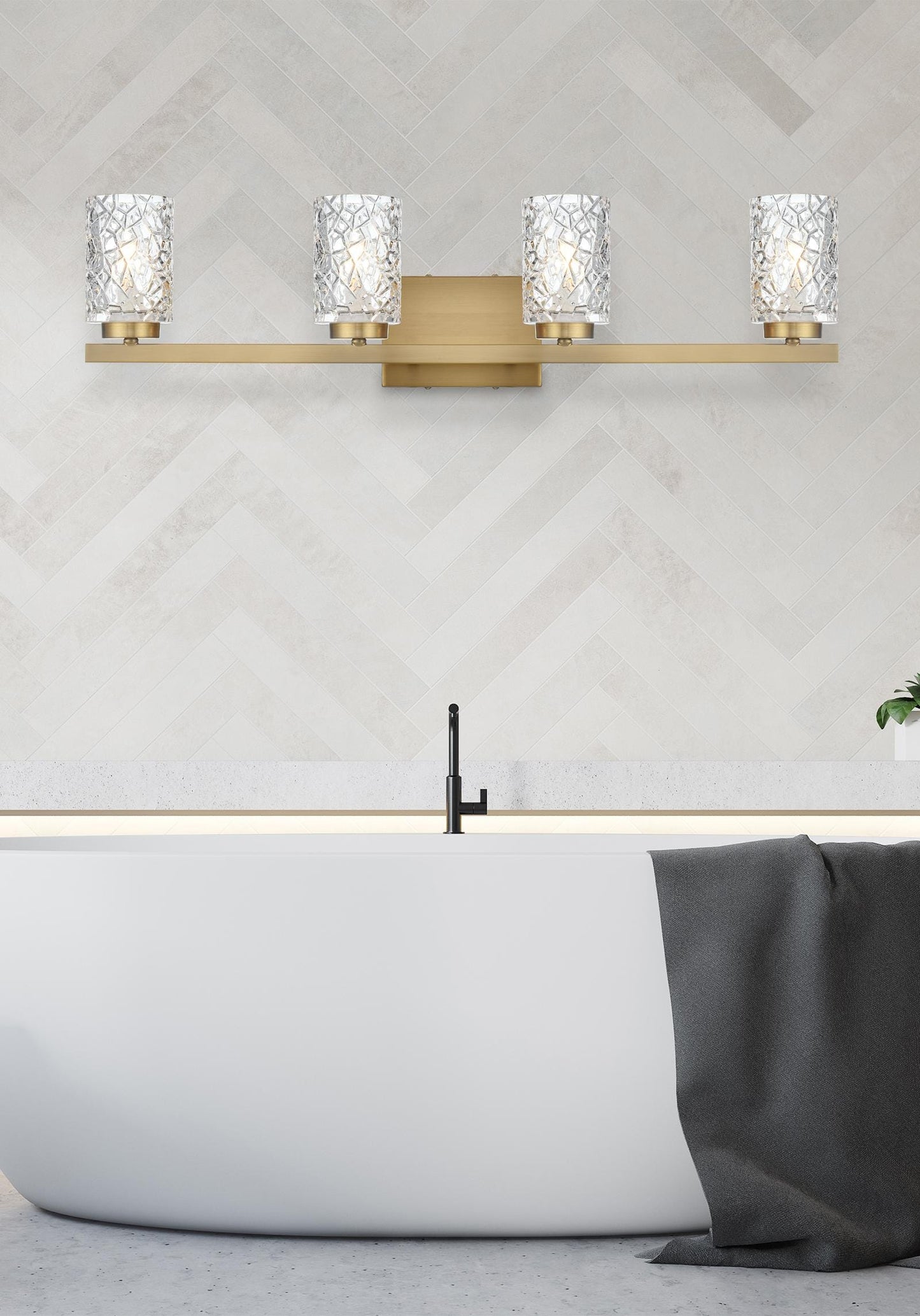 Cassie 31 inch Wall Sconce in Satin Gold