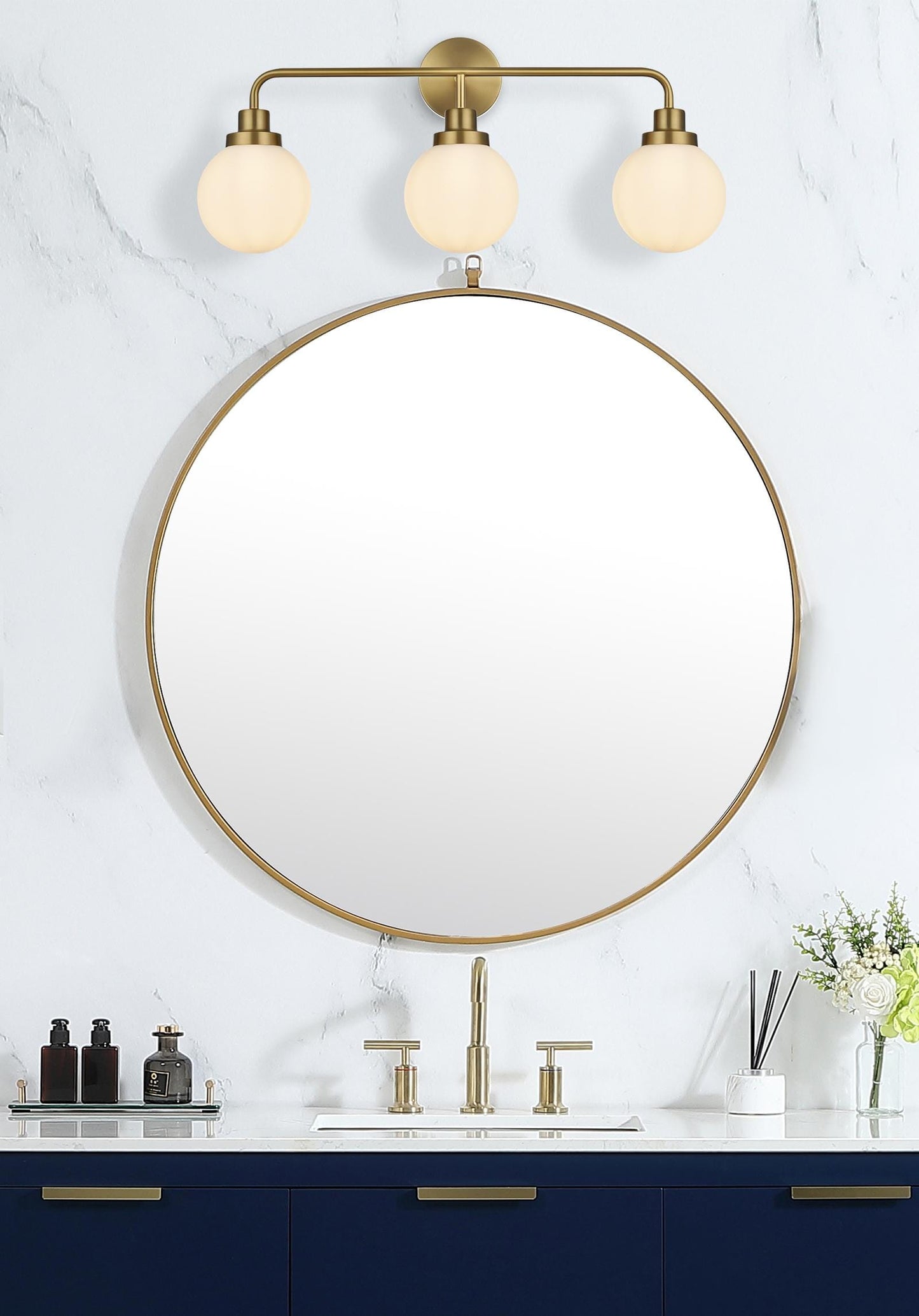 Hanson 28 inch Wall Sconce in Satin Gold