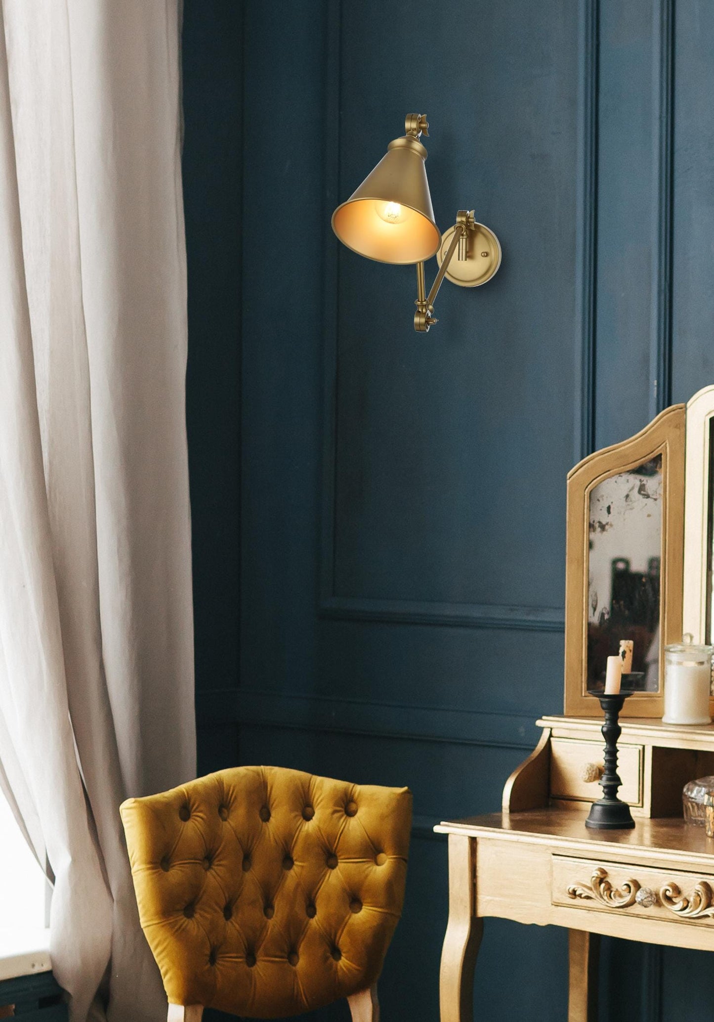 Vesa 6 inch Wall Sconce in Satin Gold