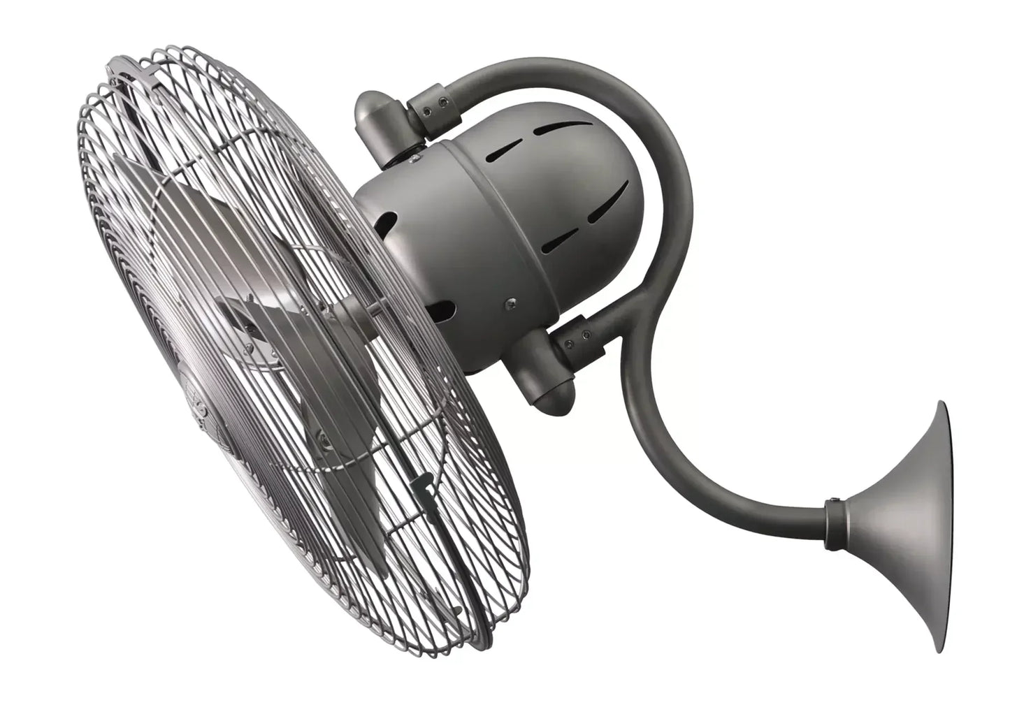 Laura 90° oscillating 3-speed wall fan. Multiple Finish Options to choose from.