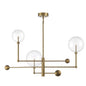 3-Light Chandelier in Natural Brass Natural Brass