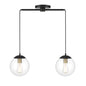 2-Light Linear Chandelier in Matte Black with Natural Brass Matte Black with Natural Brass