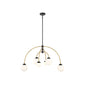 6-Light Chandelier in Matte Black with Natural Brass Matte Black with Natural Brass