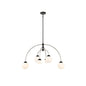 6-Light Chandelier in Matte Black with Polished Nickel Matte Black with Polished Nickel