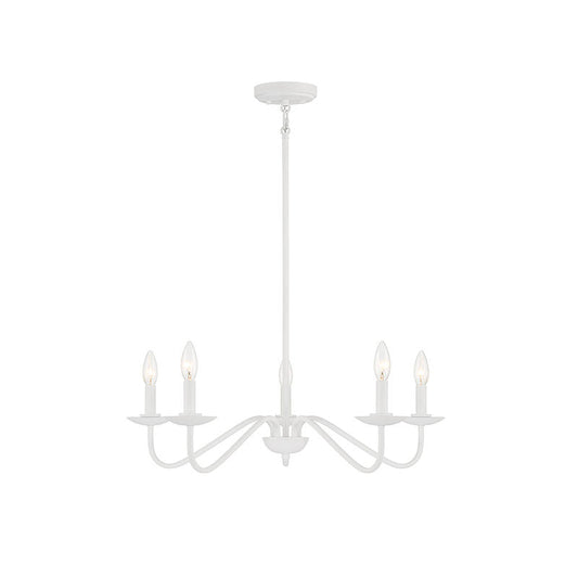 5-Light Chandelier in Bisque White Bisque White