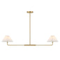 2-Light Linear Chandelier in Natural Brass Natural Brass