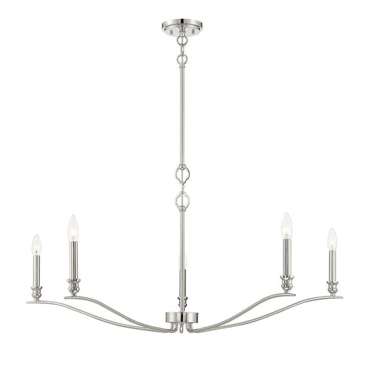 5-Light Chandelier in Polished Nickel Polished Nickel
