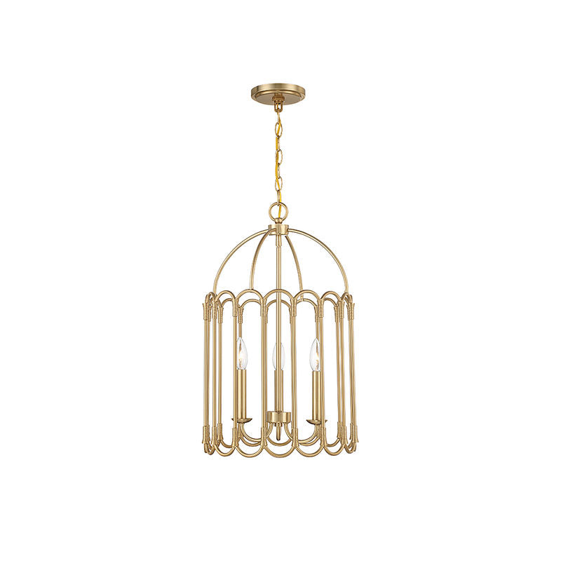 3-Light Pendant in Natural Brass Natural Brass