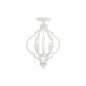 3-Light Convertible Semi-Flush or Pendant in Bisque White Bisque White