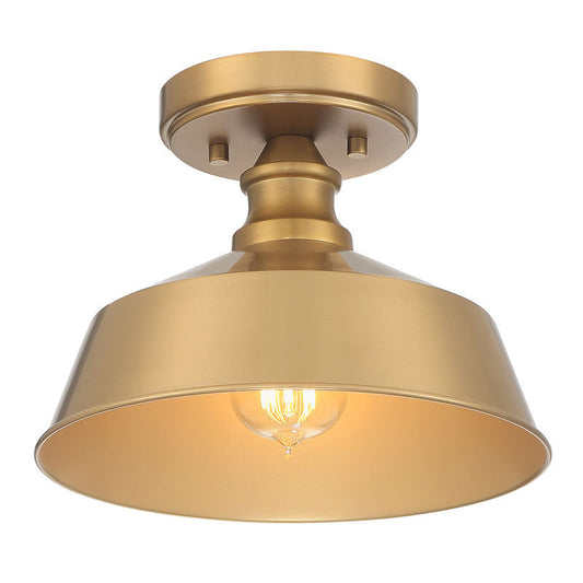 1-Light Ceiling Light in Natural Brass Natural Brass