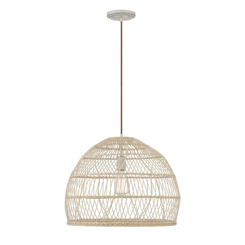 1-Light Pendant in Natural Rattan with A Matching Socket Natural Rattan with a Matching Socket