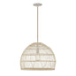1-Light Pendant in Natural Rattan with A Matching Socket Natural Rattan with a Matching Socket