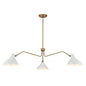 3-Light Pendant in White with Natural Brass White with Natural Brass
