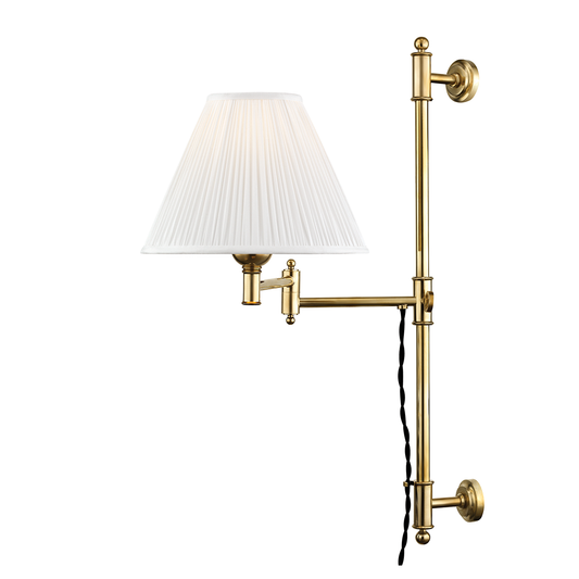 Classic No.1 Plug-in Sconce with Aged Brass Finish