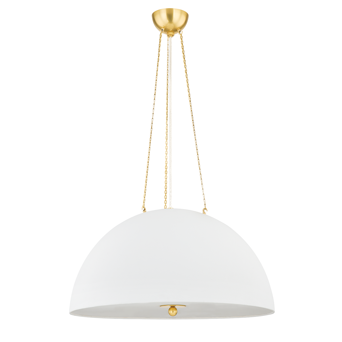CHISWICK Pendant with Aged Brass/White Plaster Finish