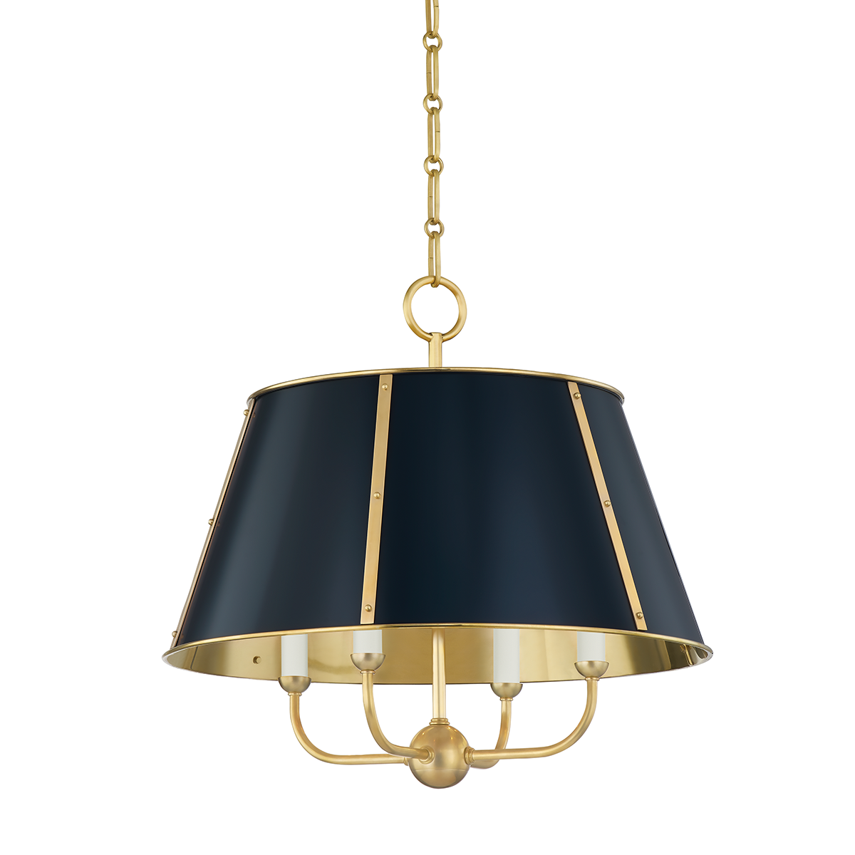 Cambridge Chandelier with Aged Brass/darkest Blue Finish