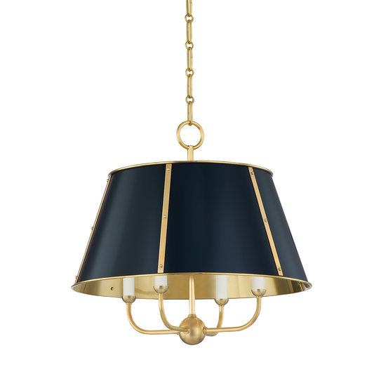 Cambridge Chandelier with Aged Brass/darkest Blue Finish