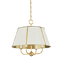 Cambridge Chandelier with Aged Brass/off White Finish