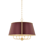 Cambridge Chandelier with AGED BRASS/SOFT CRIMSON Finish