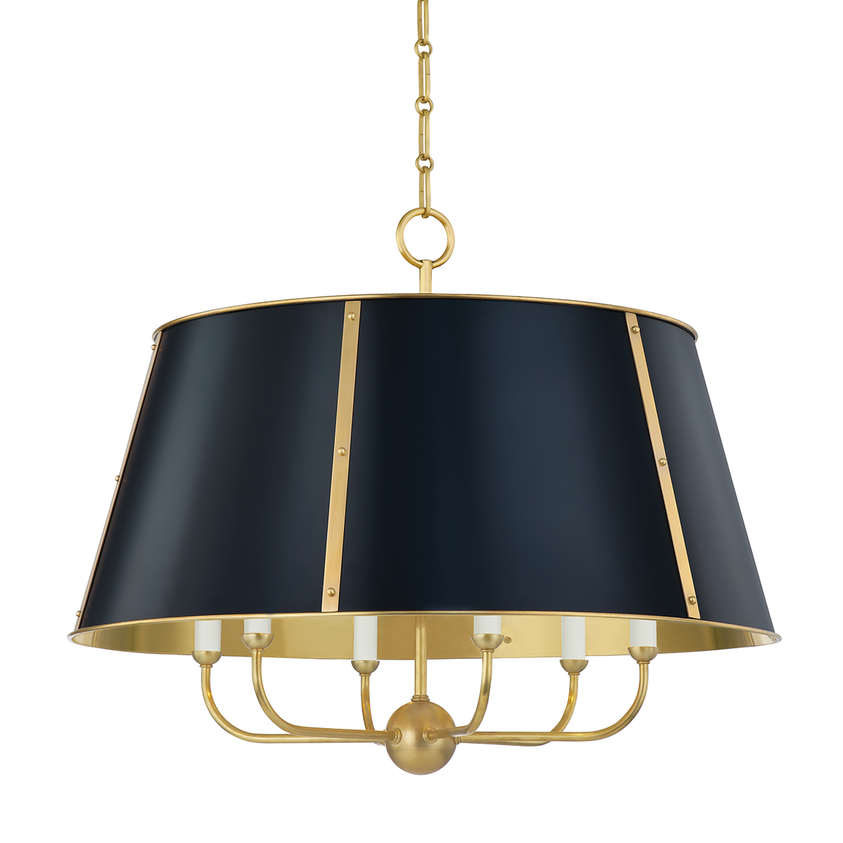 Cambridge Chandelier with Aged Brass/darkest Blue Finish