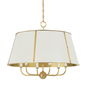 Cambridge Chandelier with Aged Brass/off White Finish