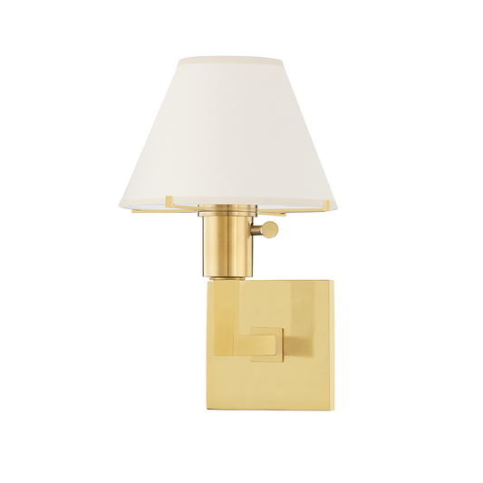 Leeds Wall Sconce with Aged Brass Finish