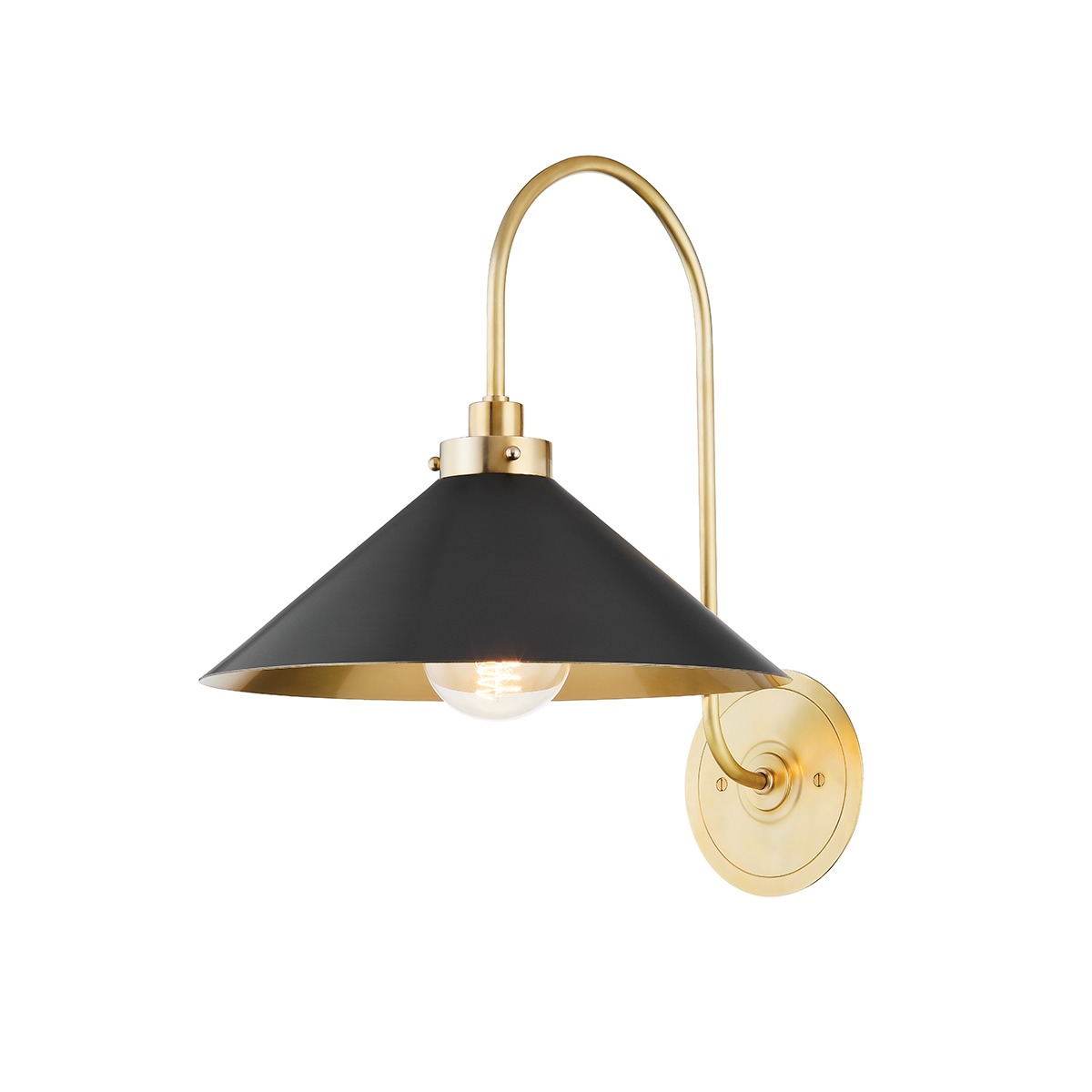 CLIVEDON Wall Sconce with AGED BRASS/DISTRESSED BRONZE Finish