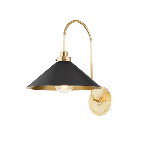 CLIVEDON Wall Sconce with AGED BRASS/DISTRESSED BRONZE Finish