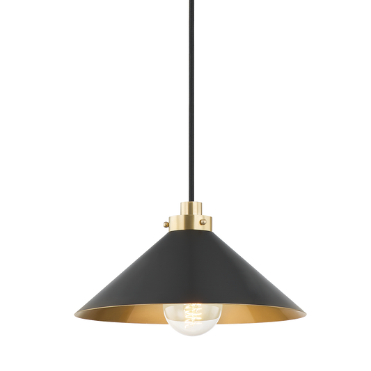 CLIVEDON Pendant with AGED BRASS/DISTRESSED BRONZE Finish
