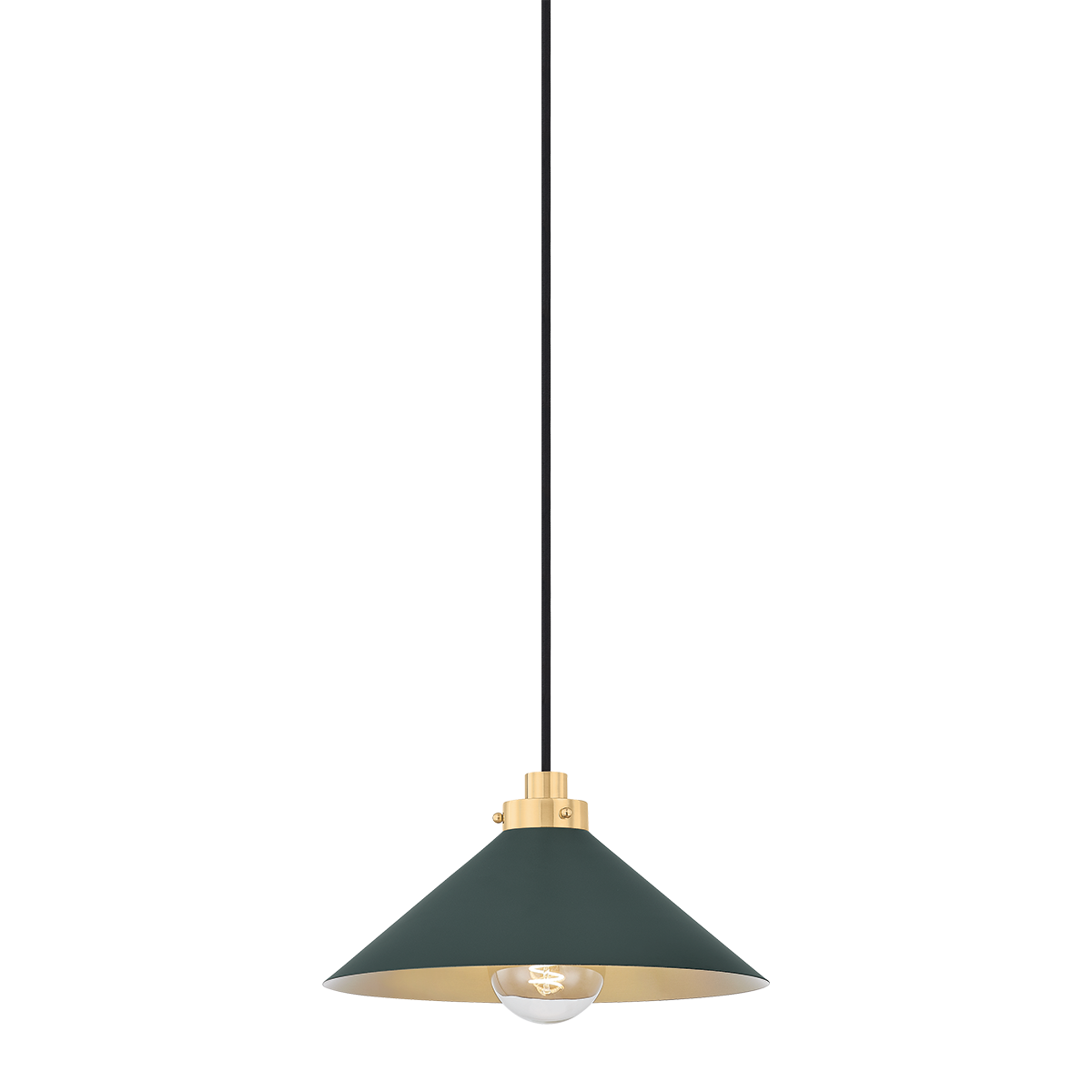 Clivedon Pendant with AGED BRASS/SOFT STUDIO GREEN Finish