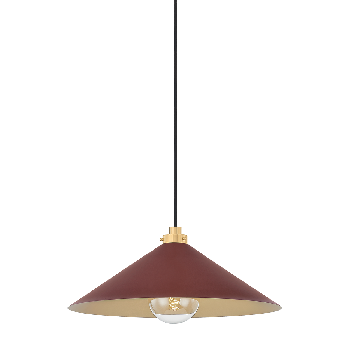 Clivedon Pendant with AGED BRASS/SOFT CRIMSON Finish