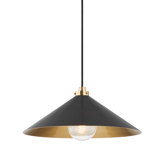 CLIVEDON Pendant with AGED BRASS/DISTRESSED BRONZE Finish