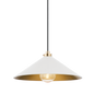CLIVEDON Pendant with Aged Brass/off White Finish