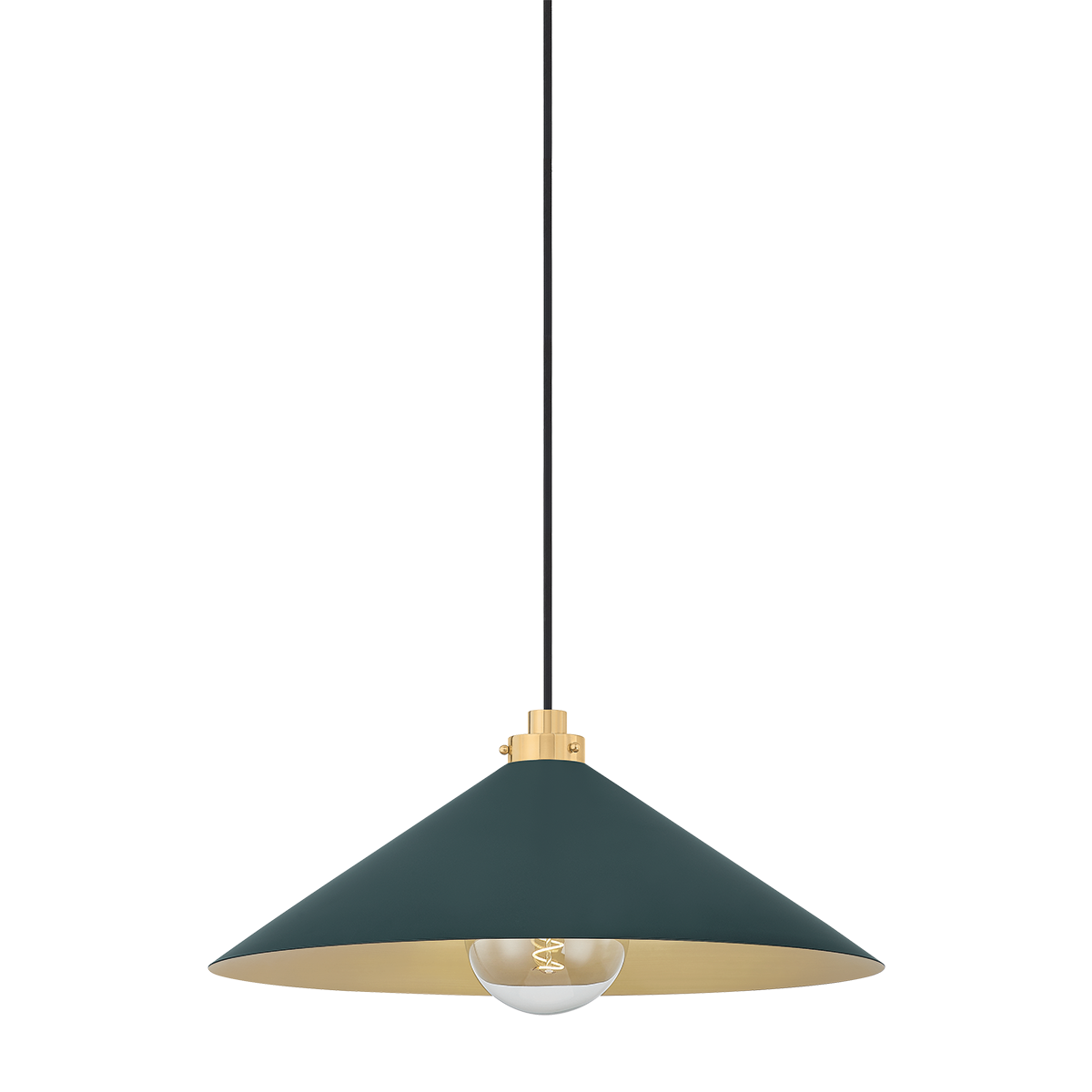 Clivedon Pendant with AGED BRASS/SOFT STUDIO GREEN Finish