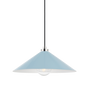 CLIVEDON Pendant with Polished Nickel/blue Bird Finish