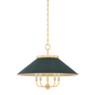 Clivedon Chandelier with AGED BRASS/SOFT STUDIO GREEN Finish