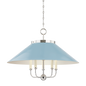 CLIVEDON Chandelier with Polished Nickel/blue Bird Finish