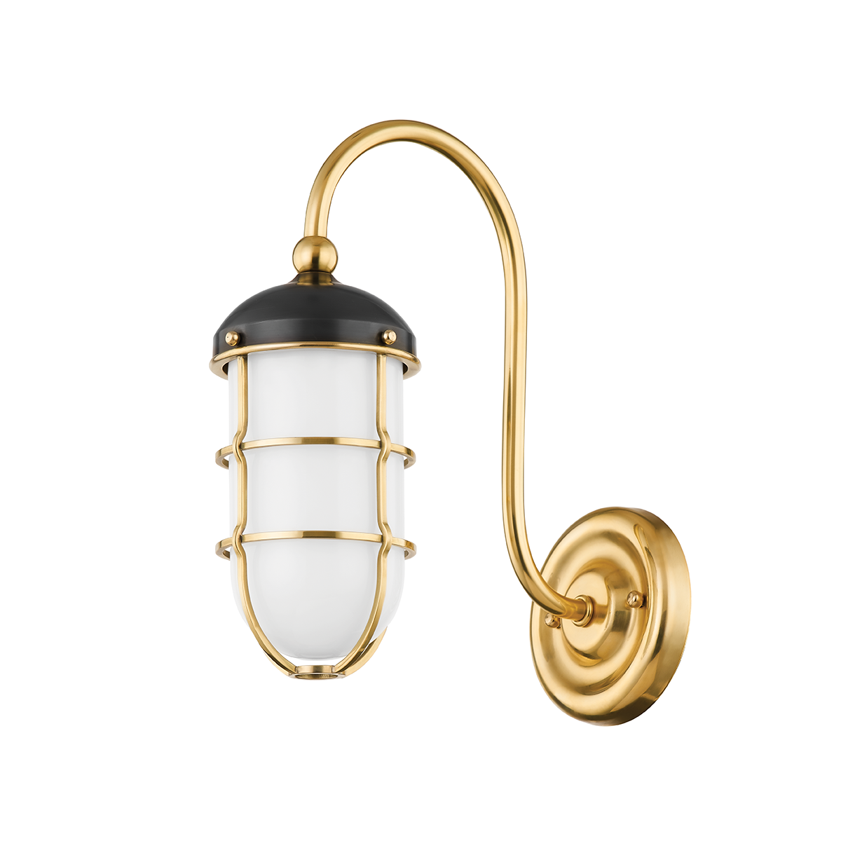HOLKHAM Wall Sconce with AGED BRASS/DISTRESSED BRONZE Finish