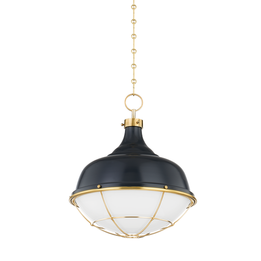 HOLKHAM Pendant with Aged Brass/darkest Blue Finish