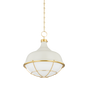 HOLKHAM Pendant with Aged Brass/off White Finish