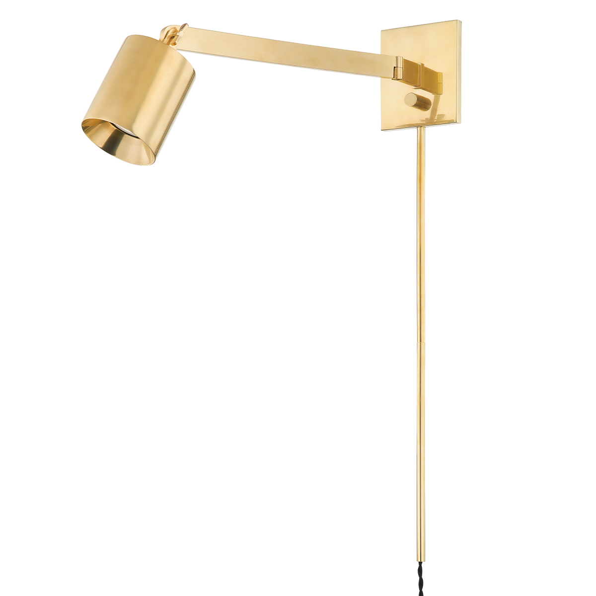 HIGHGROVE Plug-in Sconce with Aged Brass Finish