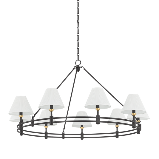 Howard Chandelier with AGED BRASS/DISTRESSED BRONZE Finish