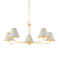 Burghley Chandelier with AGED BRASS/OFF-WHITE Finish