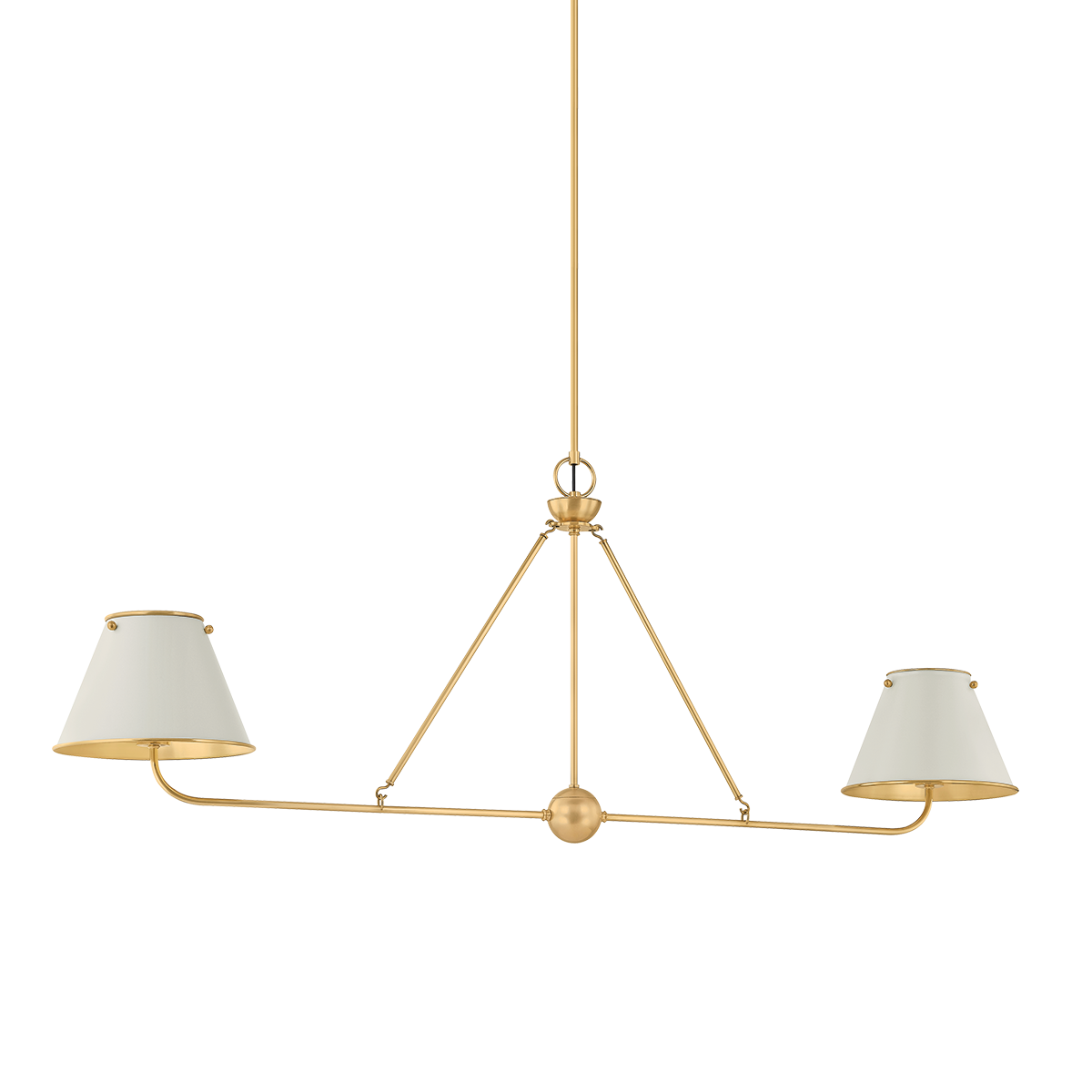Burghley Linear with AGED BRASS/OFF-WHITE Finish